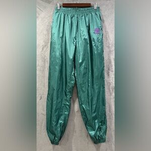 VTG Wimbledon Tennis Track Pants Men’s L Green Retro Aerobic 80’s Windbreaker